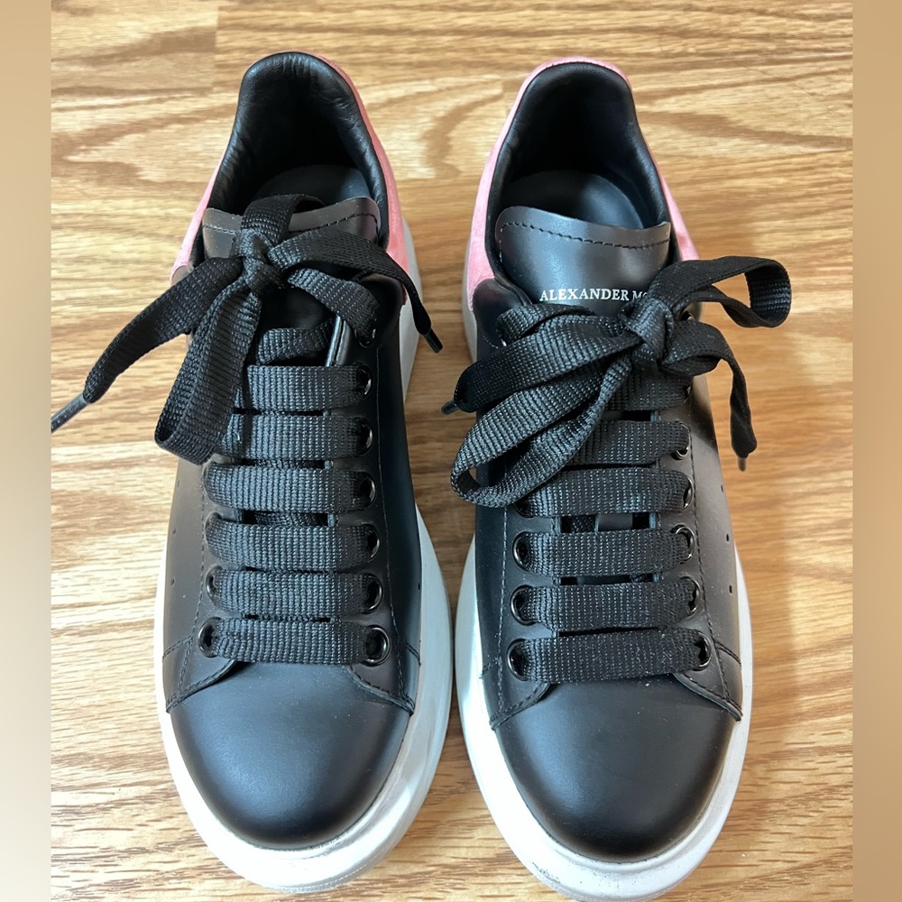 Alexander McQueen Black and Pink Sneakers - Picture 3 of 11